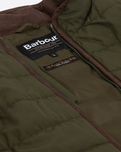 Barbour Broughton Mens Quilted Gilet - Deep Olive | CHO | Designer Mens Padded Gilets