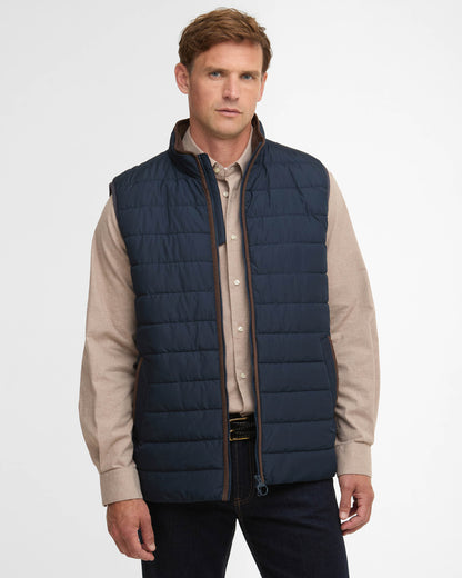 Barbour Broughton Mens Quilted Gilet - Navy | CHO | Designer Mens Padded Gilets