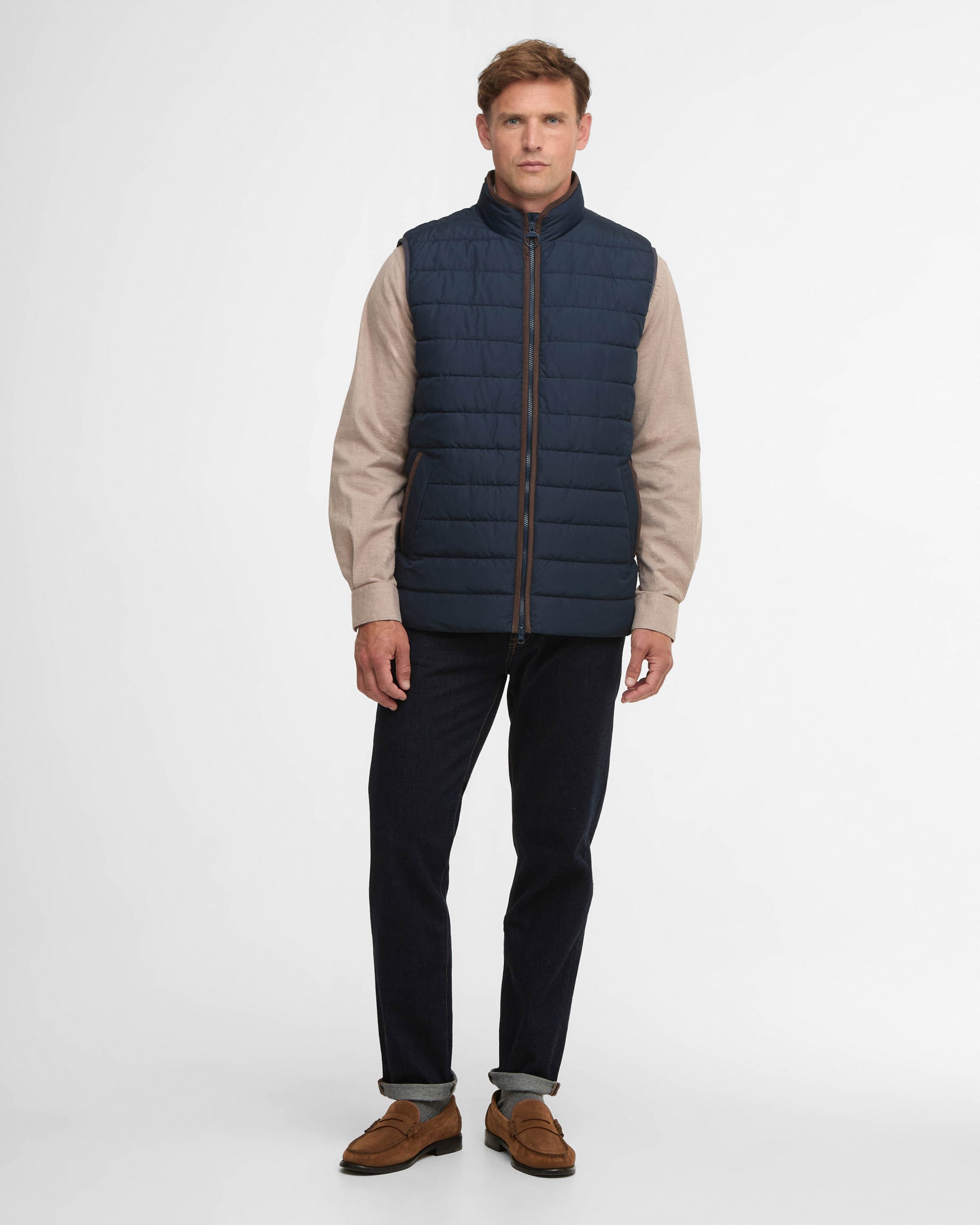 Barbour Broughton Mens Quilted Gilet - Navy | CHO | Designer Mens Padded Gilets