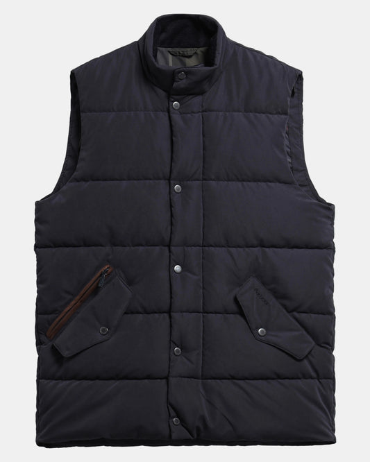 Barbour Powell Mens Puffer Gilet - Dark Navy | CHO | Designer Mens Padded Gilets