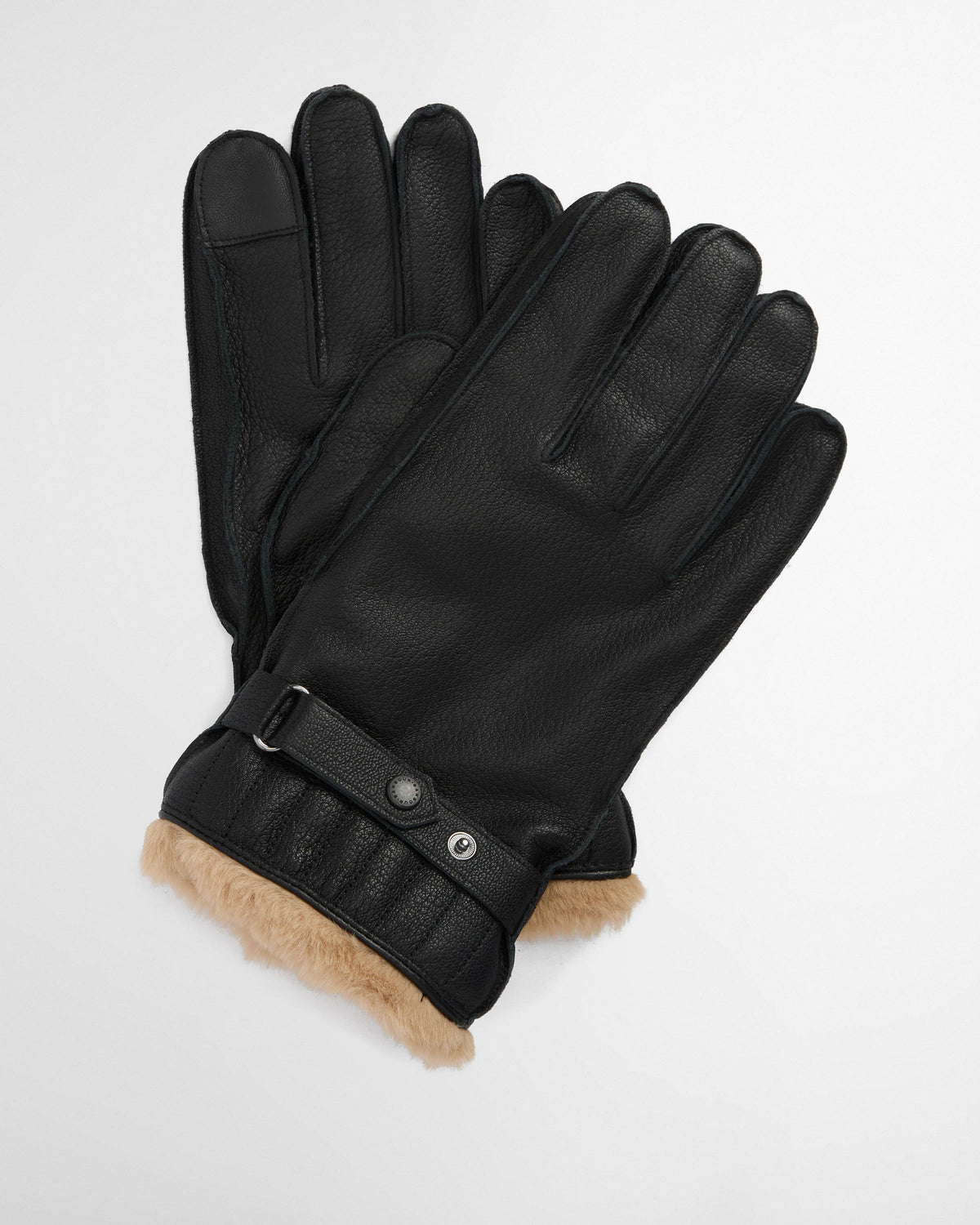 Barbour Mens Leather Utility Gloves - Black | CHO | Designer Mens Gloves