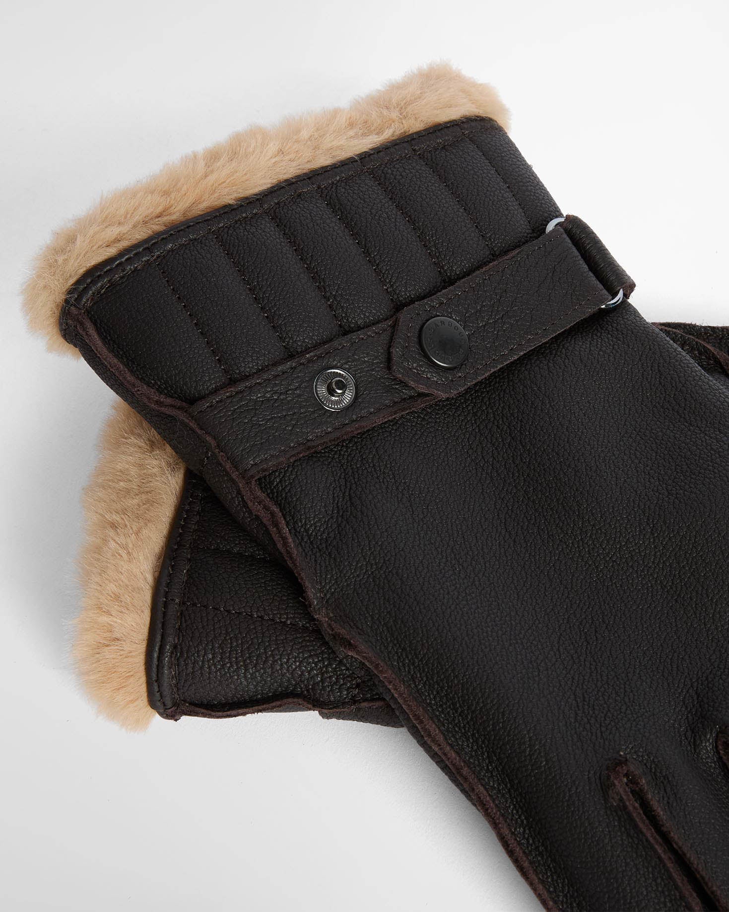 Barbour Mens Leather Utility Gloves - Brown | CHO | Designer Mens Gloves