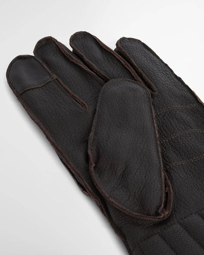 Barbour Mens Leather Utility Gloves - Brown | CHO | Designer Mens Gloves