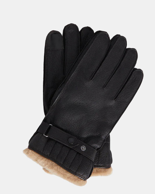 Barbour Mens Leather Utility Gloves - Brown | CHO | Designer Mens Gloves