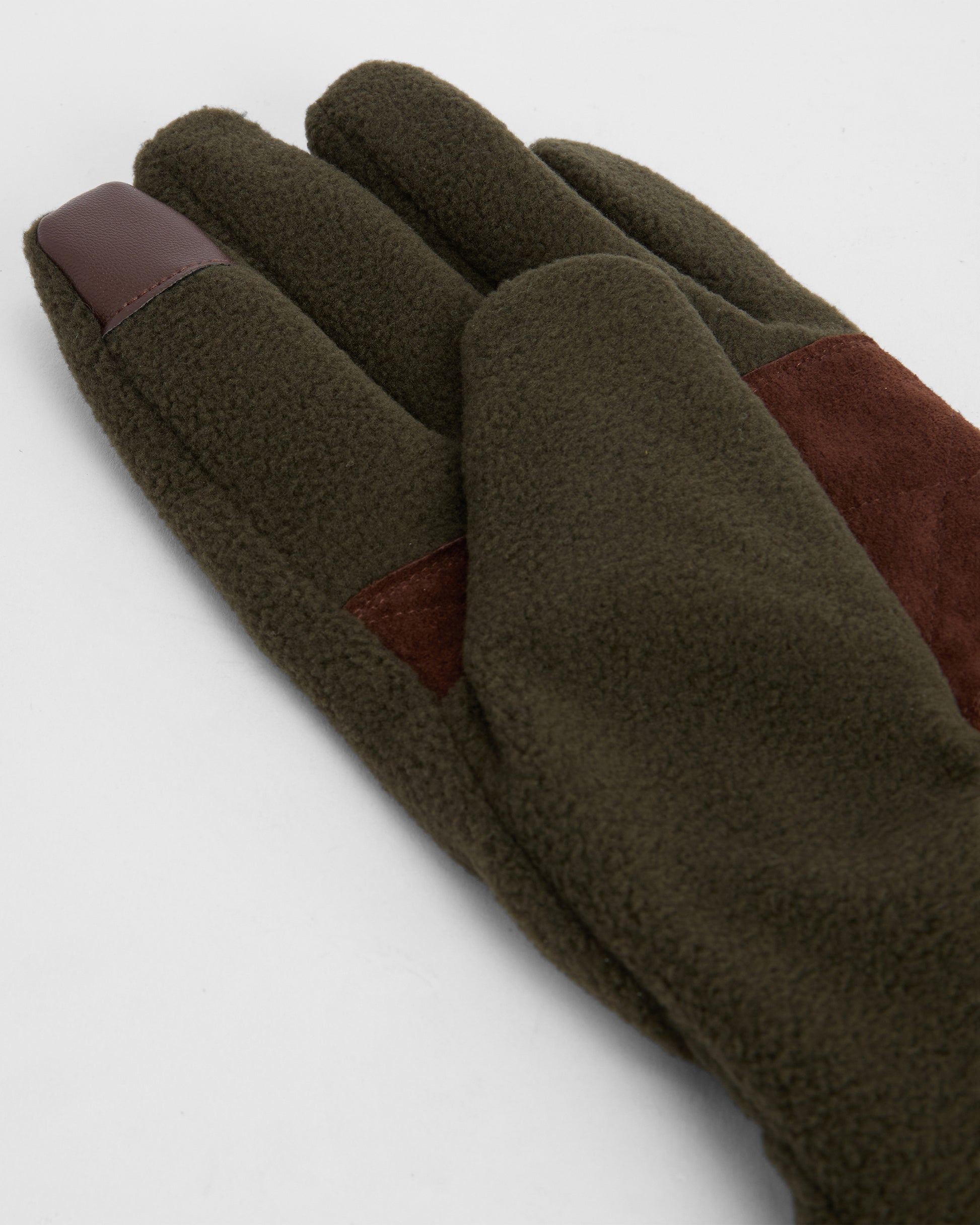 Barbour Coalford Mens Fleece Gloves - Olive - CHO - Designer Mens Gloves
