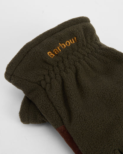Barbour Coalford Mens Fleece Gloves - Olive - CHO - Designer Mens Gloves