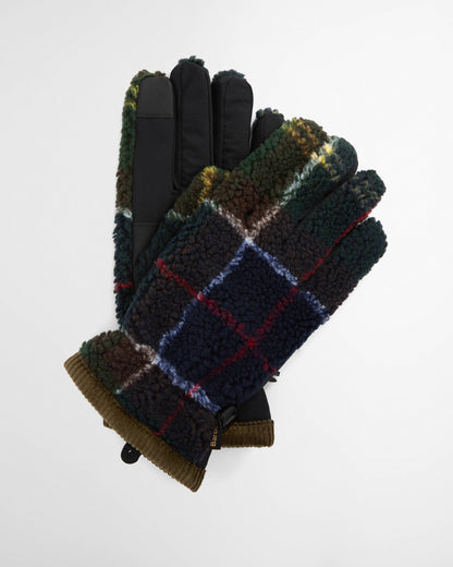 Barbour Mens Field Tartan Fleece Gloves - Classic Tartan | CHO | Designer Mens Gloves