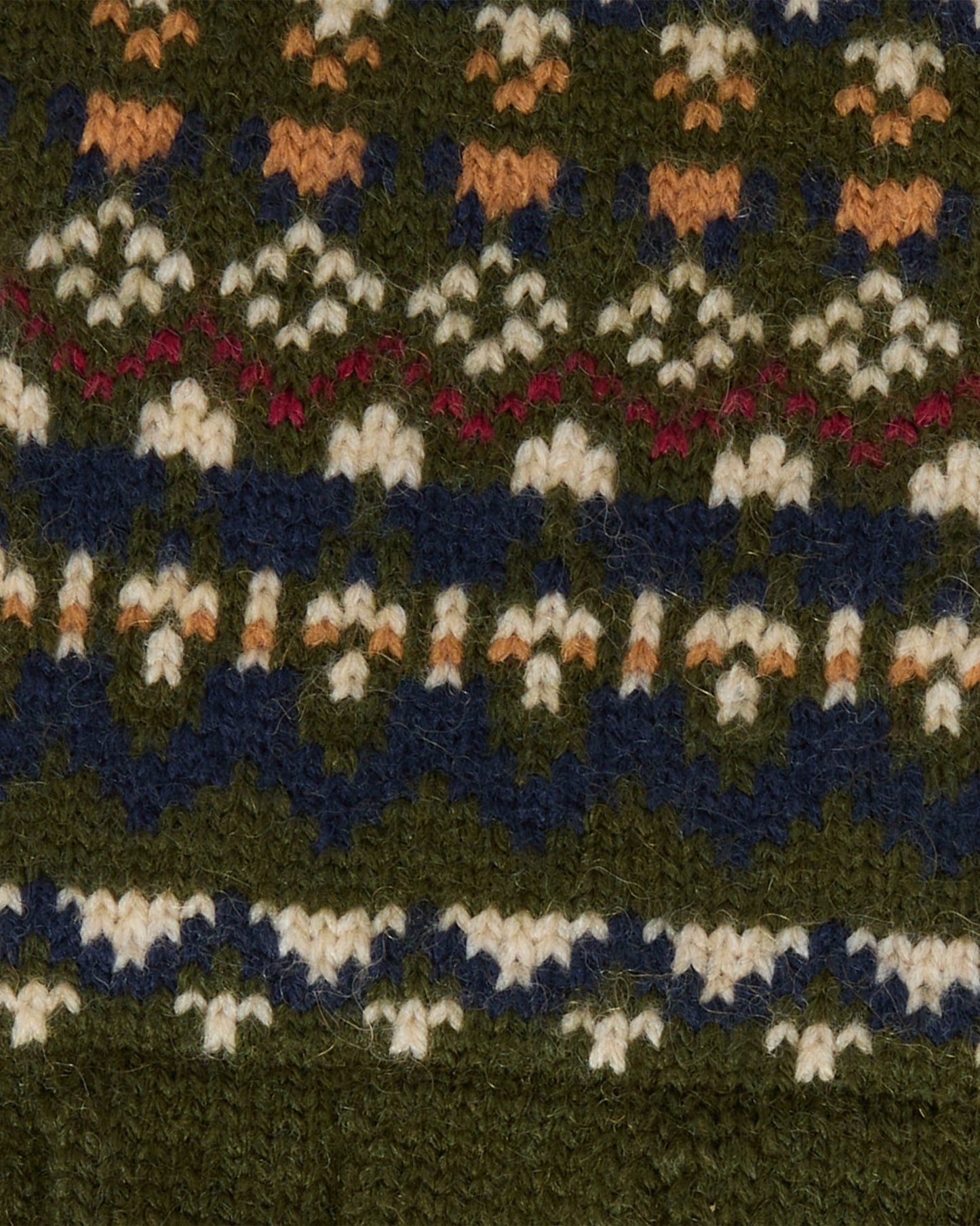 Barbour Marlow Mens Fair Isle Knitted Gloves - Olive