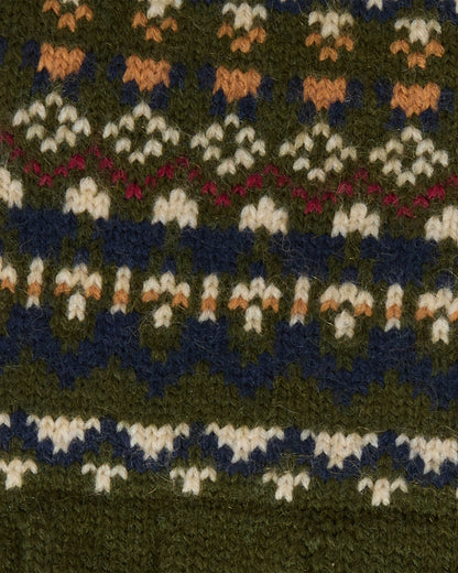 Barbour Marlow Mens Fair Isle Knitted Gloves - Olive