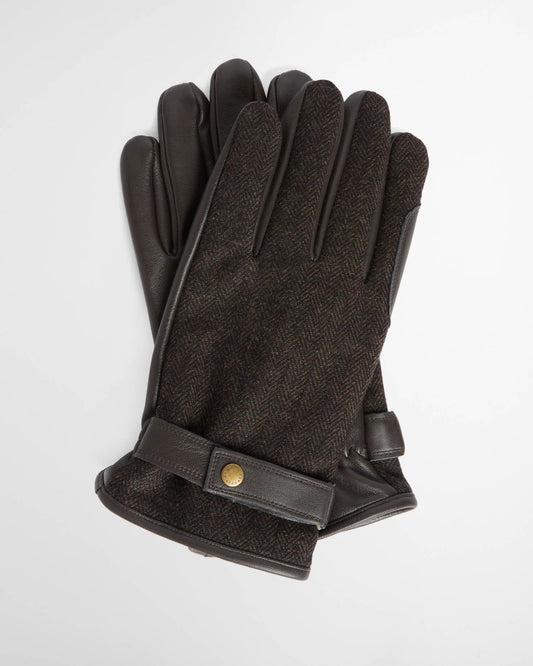 Barbour Barlow Mens Gloves - Brown, Front.