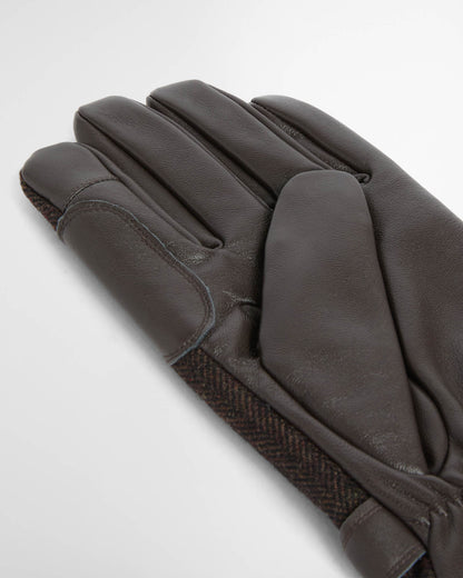 Barbour Barlow Mens Gloves - Brown, fingers detail.