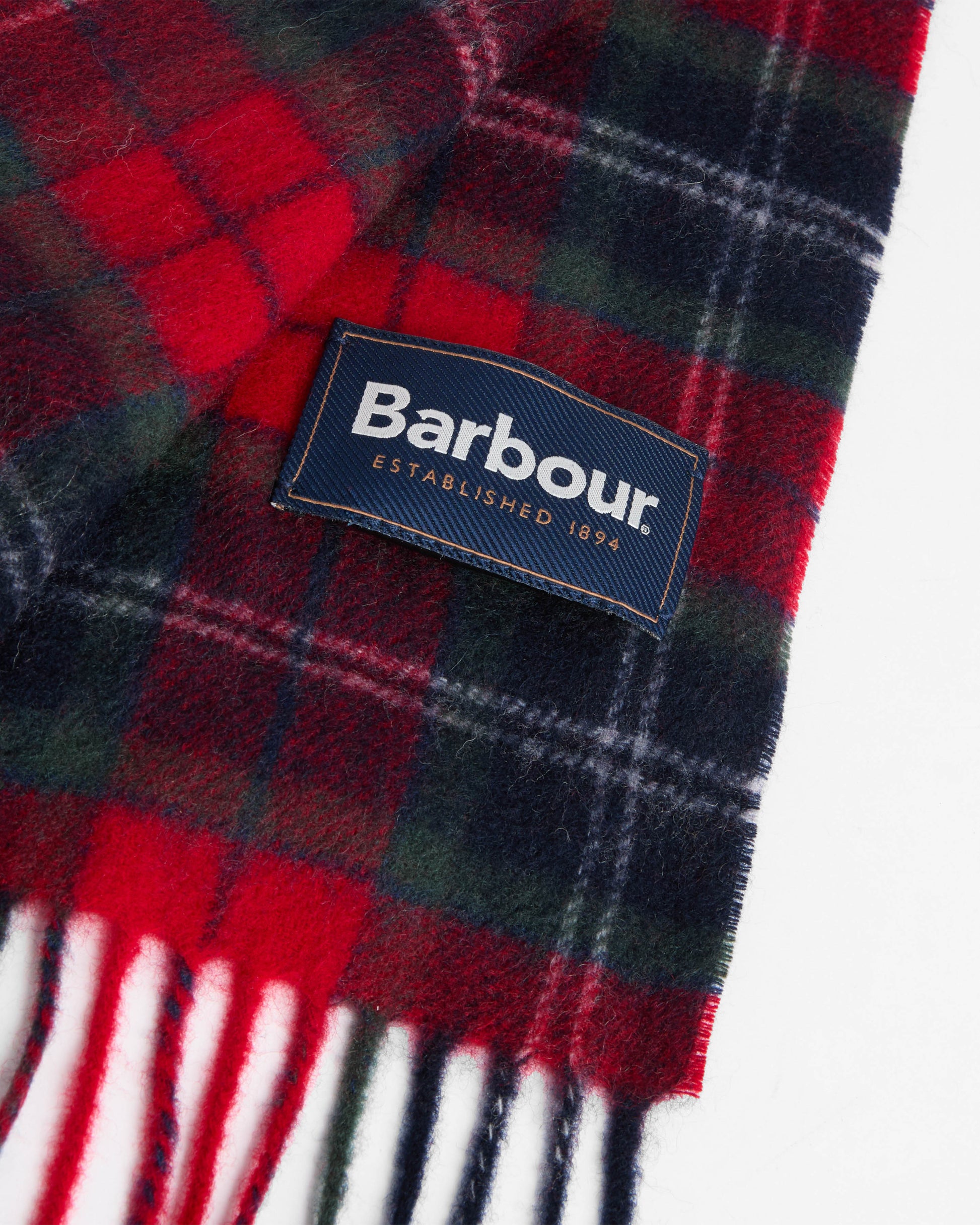 Barbour Tartan Mens Scarf & Glove Gift Set - Red Spruce | CHO | Designer Mens Clothing Accessories