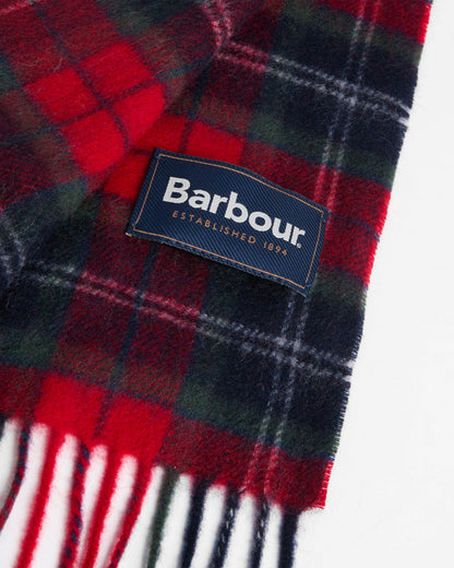 Barbour Tartan Mens Scarf & Glove Gift Set - Red Spruce | CHO | Designer Mens Clothing Accessories