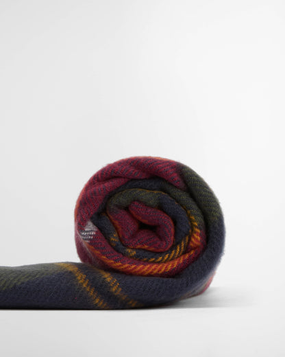 Barbour Mens Swinton Beanie & Galingale Scarf Gift Set - Winterberry Tartan