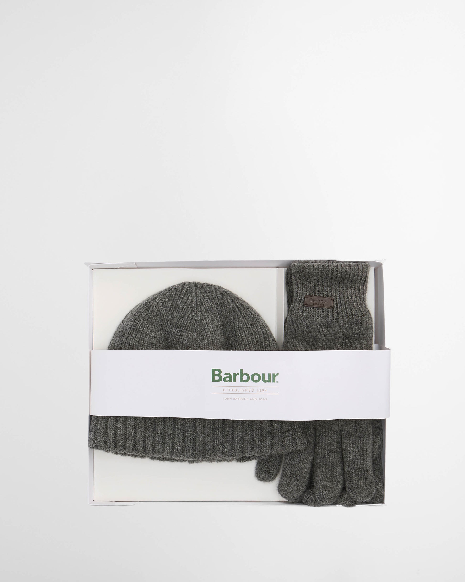 Barbour Carlton Beanie & Gloves Mens Gift Set - Dark Green | CHO | Designer Mens Gift Sets