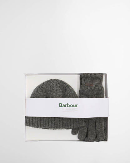 Barbour Carlton Beanie & Gloves Mens Gift Set - Dark Green | CHO | Designer Mens Gift Sets