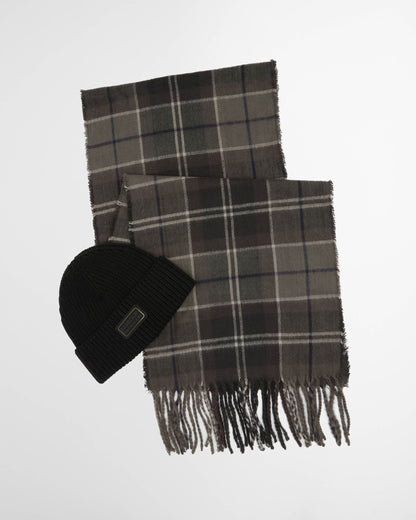 Barbour International Sweeper Mens Beanie & Scarf Gift Set - Black | CHO | Designer Mens Beanies