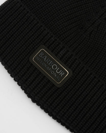 Barbour International Sweeper Mens Beanie & Scarf Gift Set - Black | CHO | Designer Mens Beanies