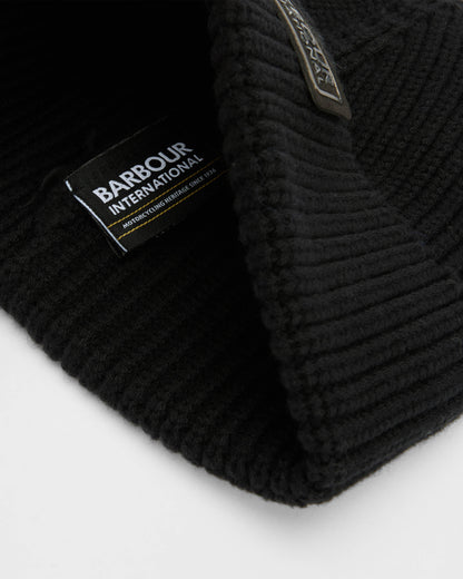 Barbour International Sweeper Mens Beanie & Scarf Gift Set - Black | CHO | Designer Mens Beanies