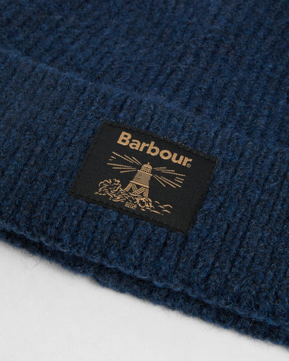 Barbour Westerdale Mens Beanie & Scarf Gift Set - Navy/Grey