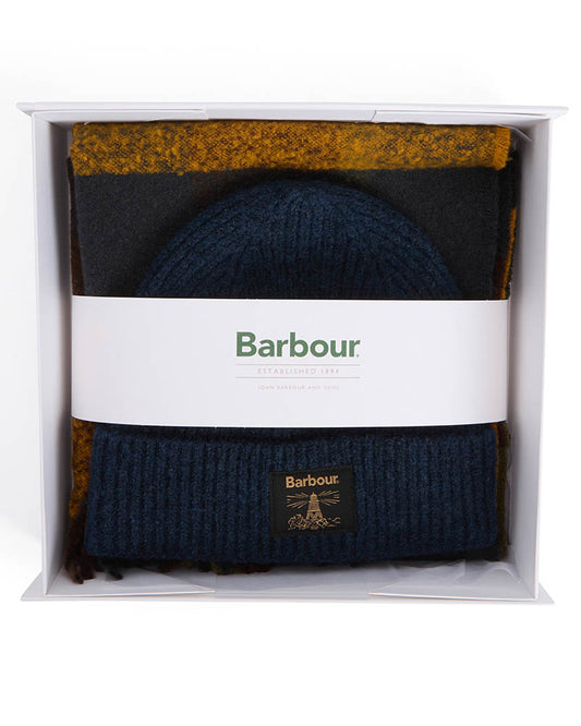 Barbour Westerdale Mens Beanie & Scarf Gift Set - Classic