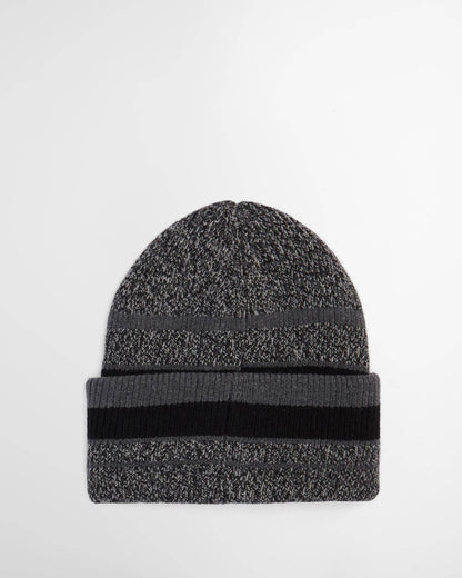 Barbour International Mens Boston Beanie & Scarf Gift Set - Black/Grey