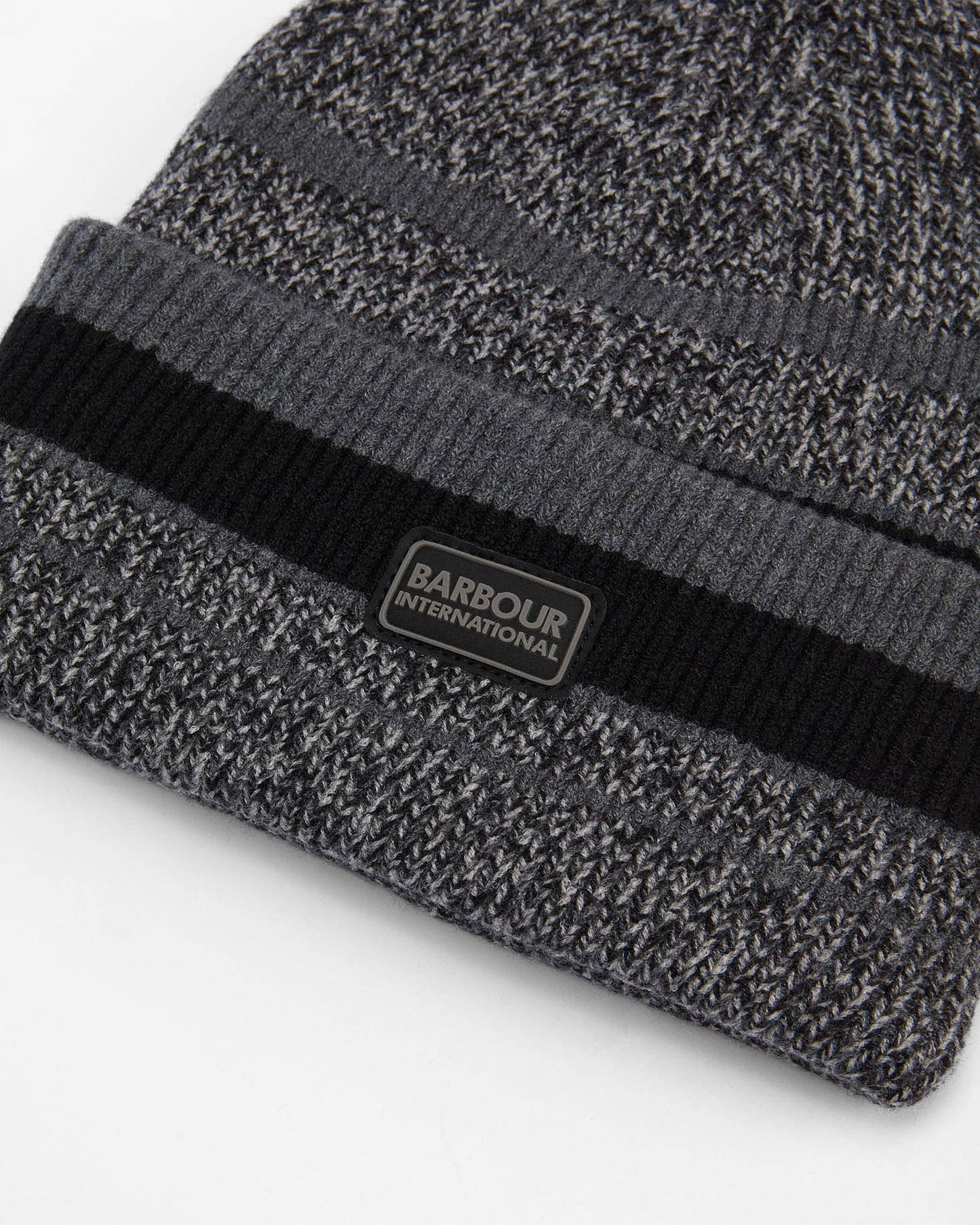 Barbour International Mens Boston Beanie & Scarf Gift Set - Black/Grey