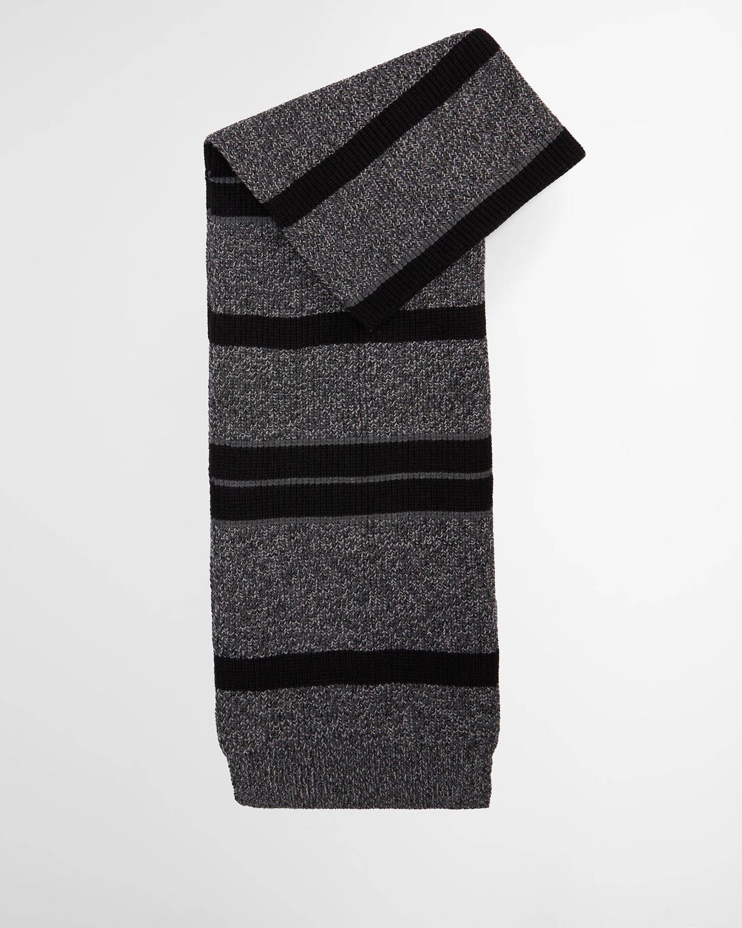 Barbour International Mens Boston Beanie & Scarf Gift Set - Black/Grey