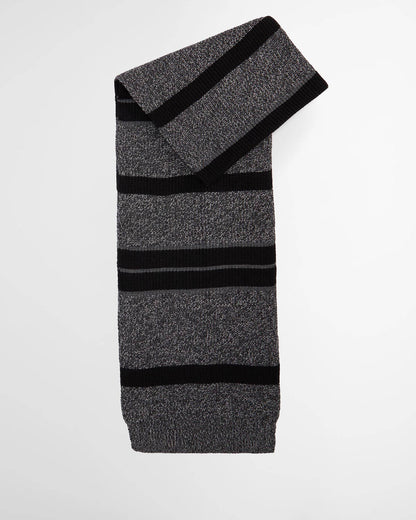 Barbour International Mens Boston Beanie & Scarf Gift Set - Black/Grey