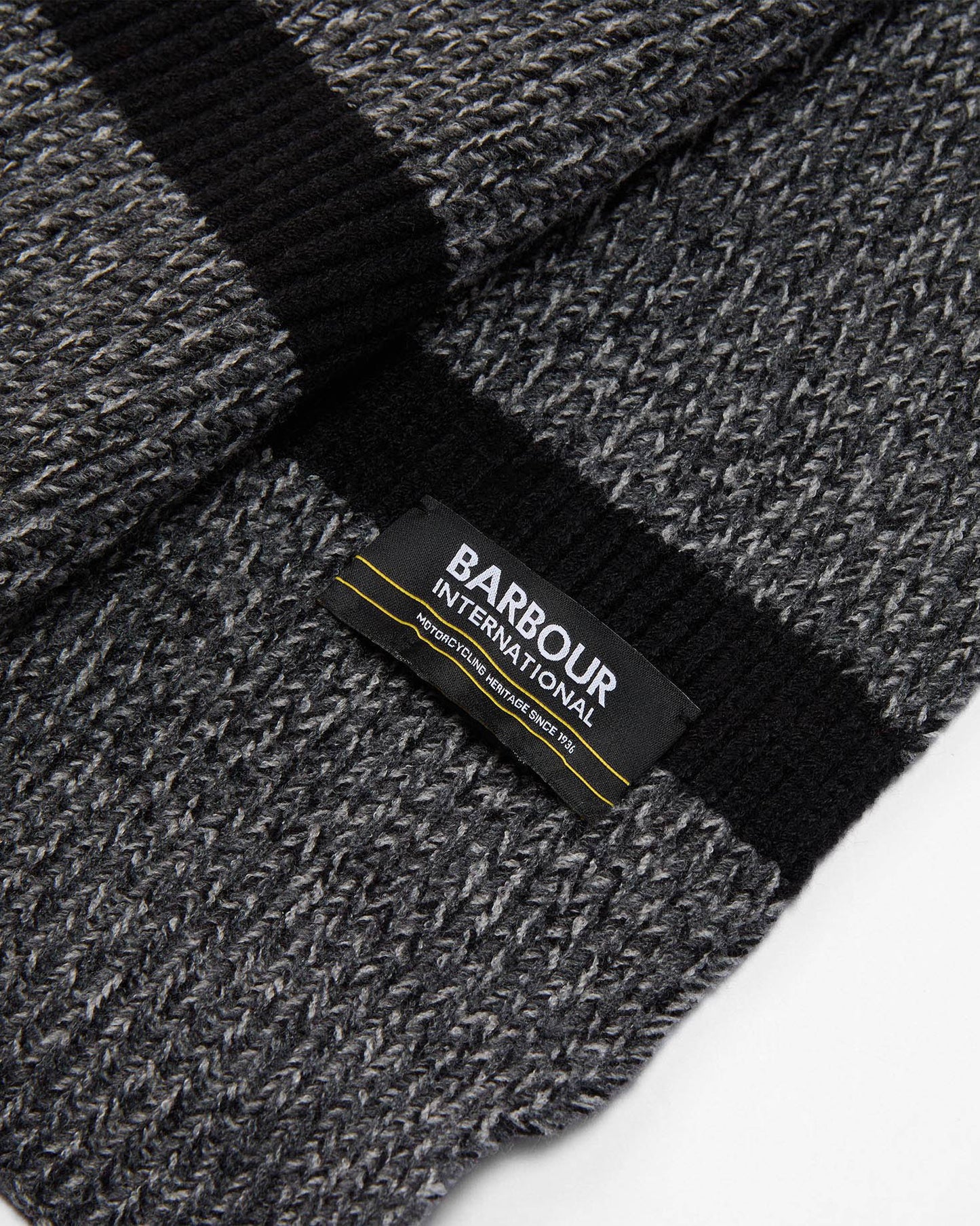 Barbour International Mens Boston Beanie & Scarf Gift Set - Black/Grey