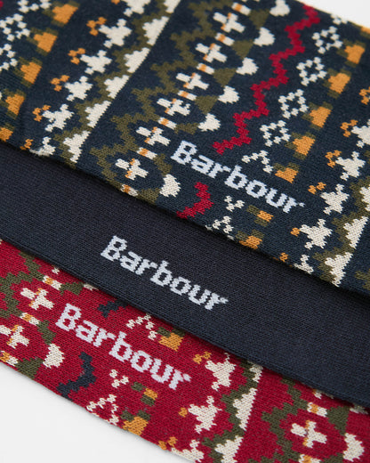 Barbour Marlow Mens Fair Isle Sock Gift Box - Olive