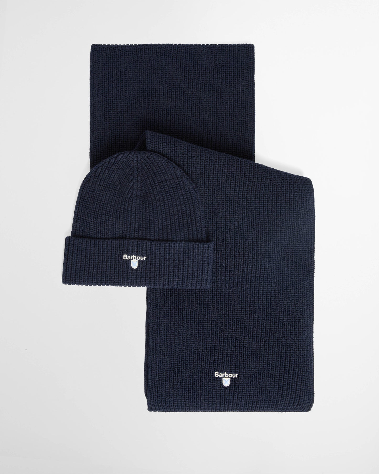 Barbour Cascade Mens Beanie & Scarf Set - Navy