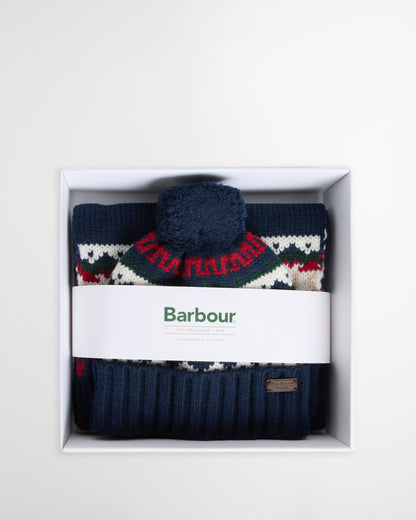 Barbour Kane Mens Knitted Beanie & Scarf Gift Set - Evergreen