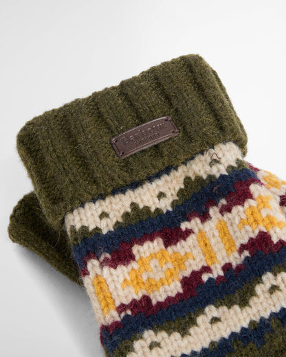 Barbour Kane Mens Knitted Beanie & Scarf Gift Set - Dark Olive