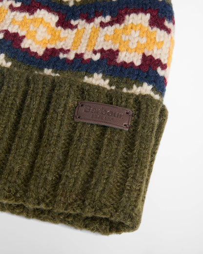 Barbour Kane Mens Knitted Beanie & Scarf Gift Set - Dark Olive