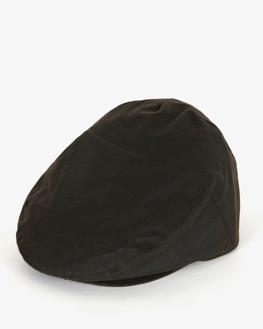 Barbour Mens Wax Flat Cap - Olive