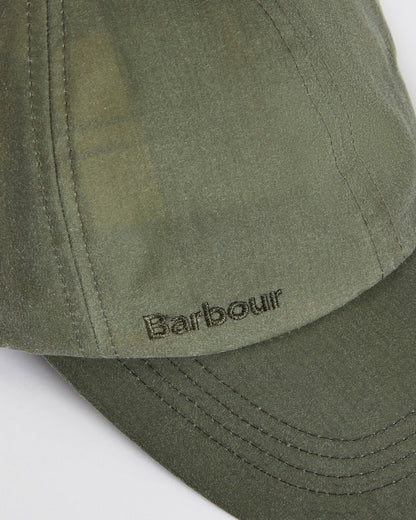 Barbour Mens Wax Sports Cap - Light Moss | CHO | Designer Mens Baseball Caps