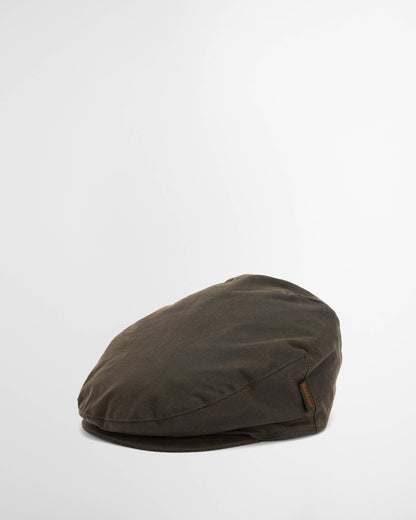 Barbour Cheviot Mens Wax Flat Cap - Olive | CHO | Designer Mens Flat Caps