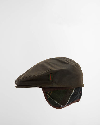Barbour Cheviot Mens Wax Flat Cap - Olive | CHO | Designer Mens Flat Caps