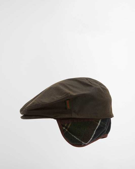 Barbour Cheviot Mens Wax Flat Cap - Olive | CHO | Designer Mens Flat Caps