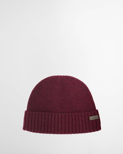 Barbour Carlton Mens Beanie - Bordeaux | CHO | Designer Mens Beanies