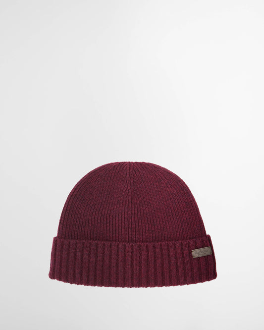 Barbour Carlton Mens Beanie - Bordeaux | CHO | Designer Mens Beanies