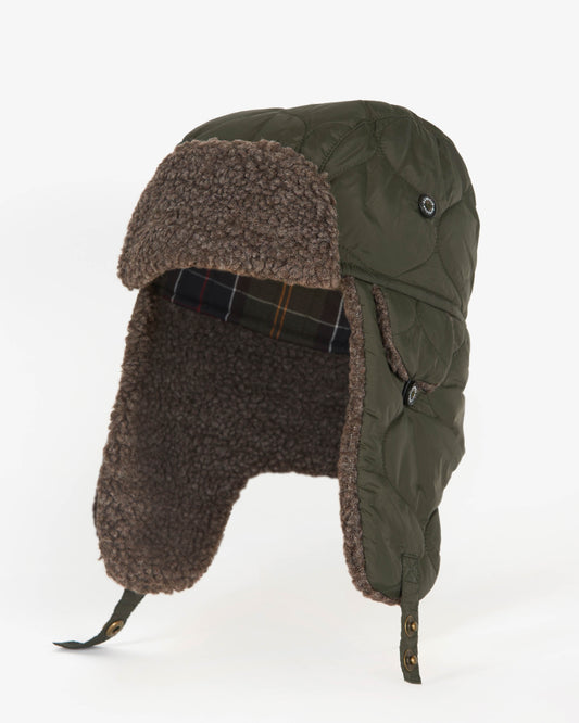 Barbour Sandbay Quilted Mens Trapper - Olive