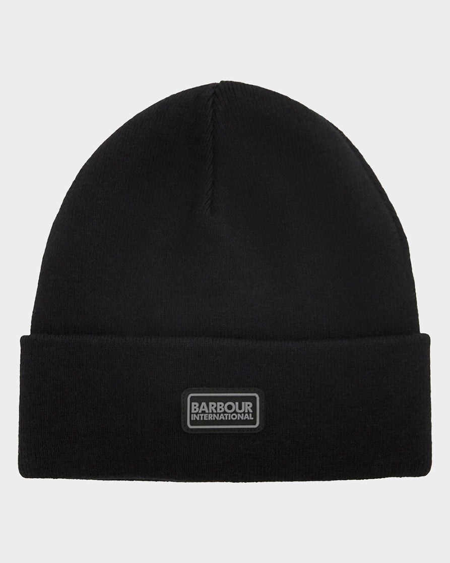 Barbour International Sensor Legacy Mens Beanie - Black/Gunmetal | CHO | Designer Mens Hats
