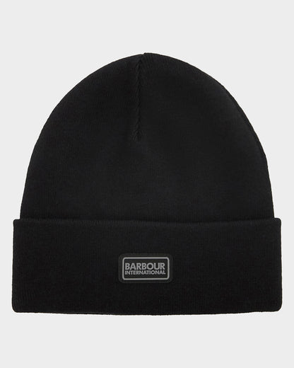 Barbour International Sensor Legacy Mens Beanie - Black/Gunmetal | CHO | Designer Mens Hats