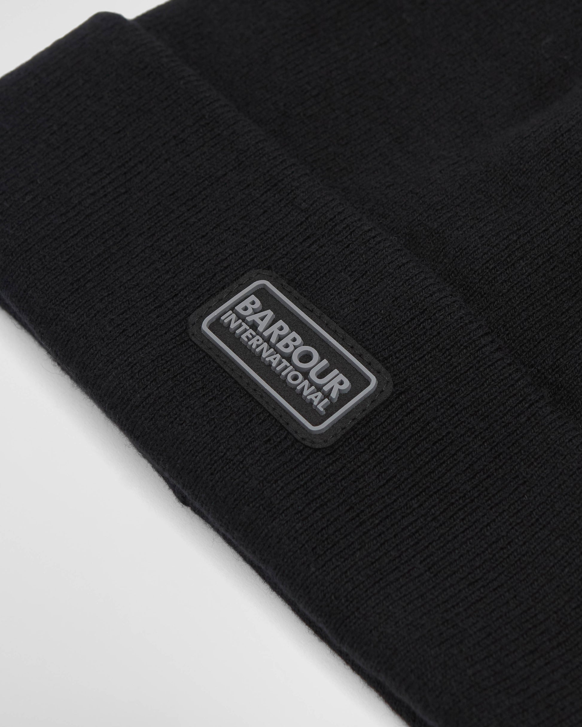 Barbour International Sensor Legacy Mens Beanie - Black/Gunmetal | CHO | Designer Mens Hats