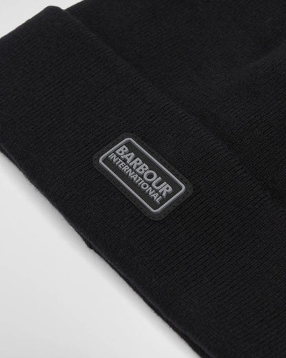 Barbour International Sensor Legacy Mens Beanie - Black/Gunmetal | CHO | Designer Mens Hats