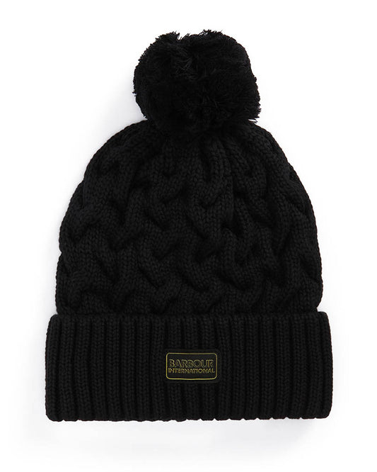 Barbour International Drift Mens Cable Beanie - Black/Shadow