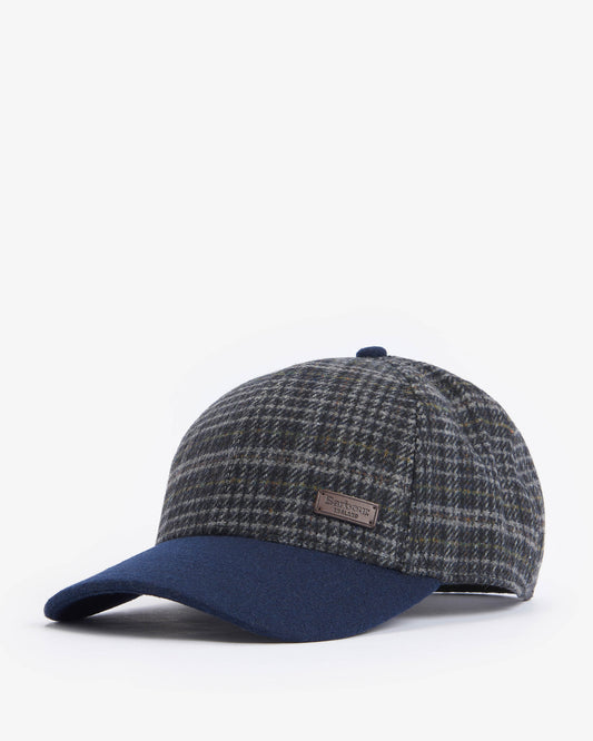 Barbour Clyde Mens Cap - Navy/Grey Plaid