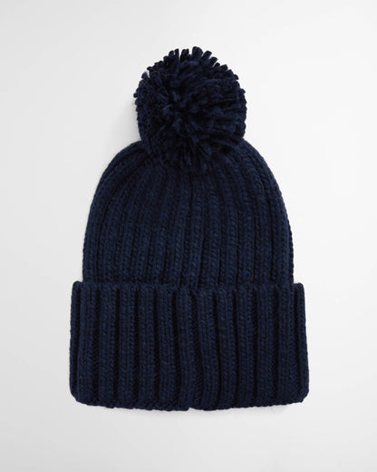 Barbour Kelson Mens Pom Beanie Hat - Navy | CHO | Designer Mens Beanies